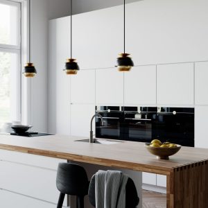 Bold and Beautiful: Large Pendants Over Island Make a Statement