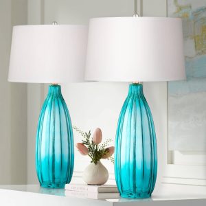 Shining Tall: Illuminate Your Space with Glass Table Lamps
