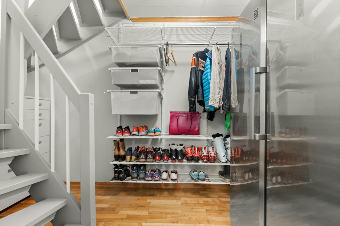 Asymmetrical Handblown Glass Track Lighting for Stylish Walk-In Closets